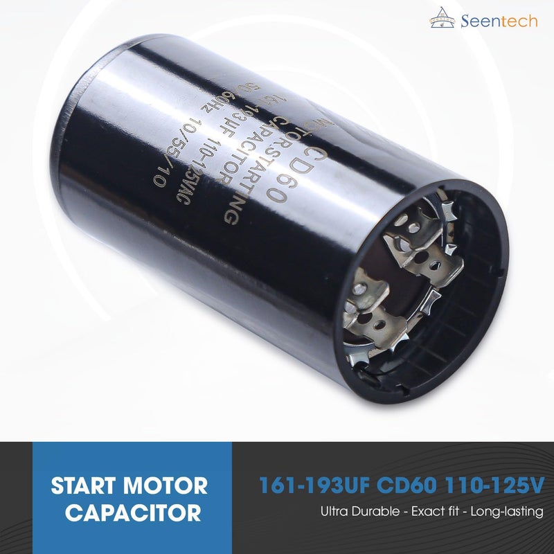 Seentech 161-193 uf/MFD 110-125 VAC ±20% Round Motor Start Capacitor 50/60 Hz AC Electric Universal Fit for AC Motor Run or Fan Start and Cool or Heat Pump Air Conditioner - Image 2